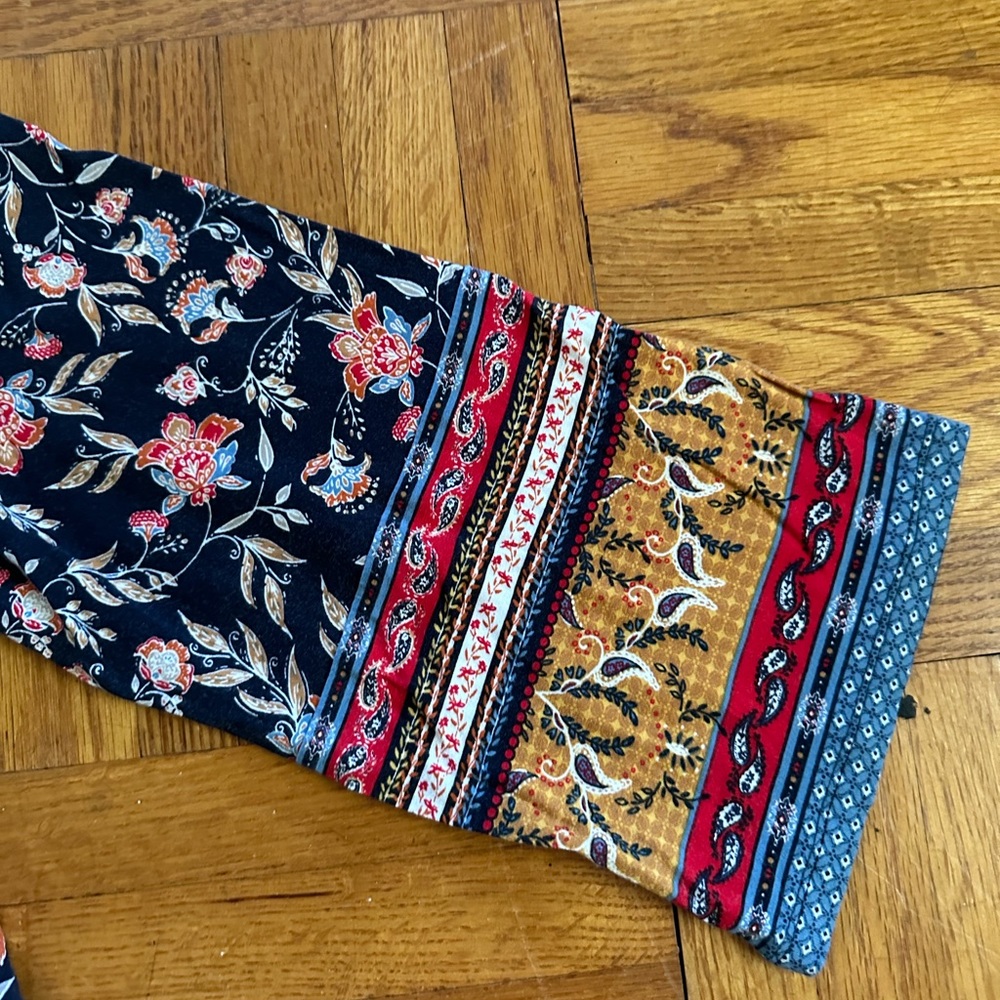 Navy with colored pattern. Size PM